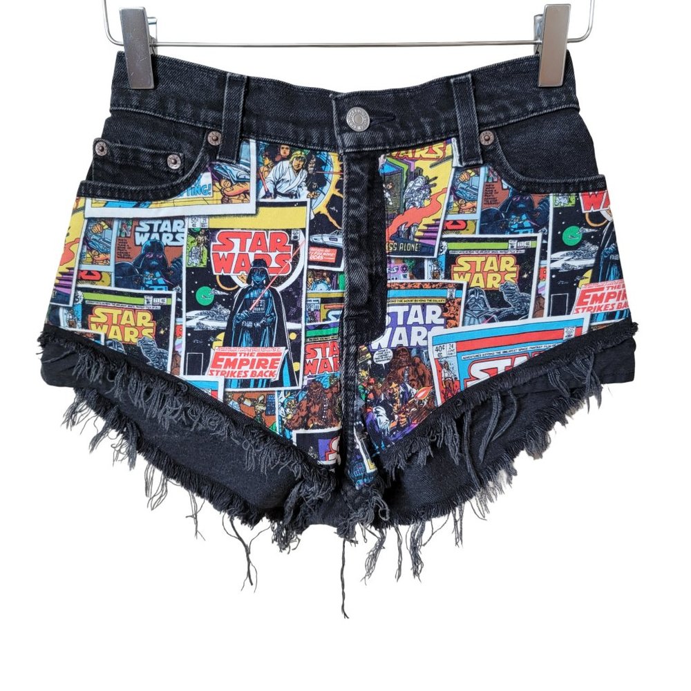 Levi's 550 Star Wars Cutoff Black Denim Jean Shorts